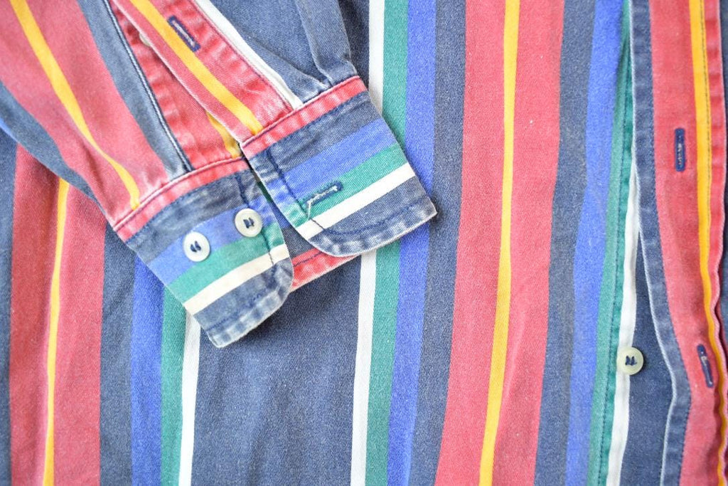 Vintage 1990's American Eagle Striped Button Up Western Shirt Made In USA