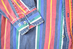 Vintage 1990's American Eagle Striped Button Up Western Shirt Made In USA
