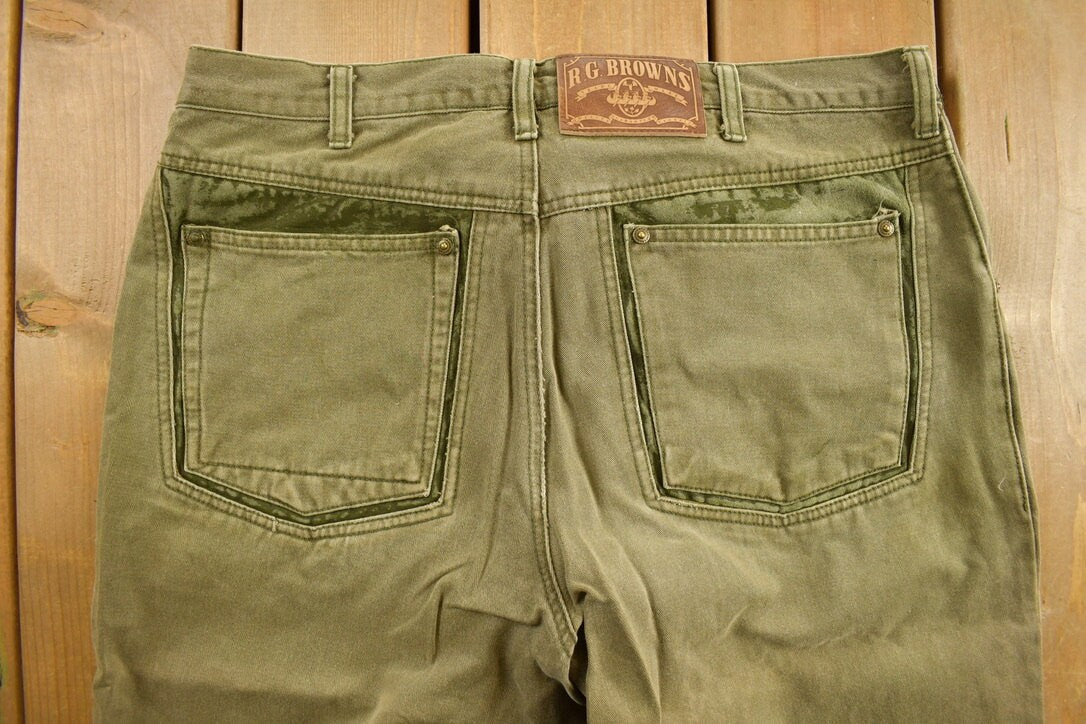 Vintage 1990's RG Brown's Khaki Pants 34 x 28.5
