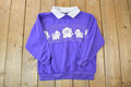 Vintage 1990s Retro Action Cute Puppy knit Collared Sweater