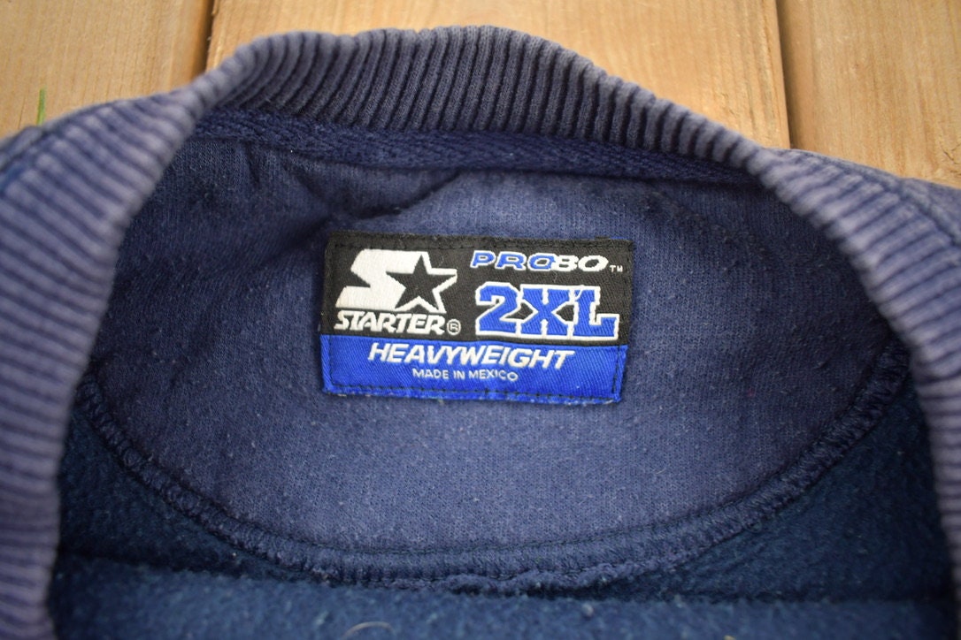 Vintage 1990s Starter Blank Navy Crewneck Sweatshirt