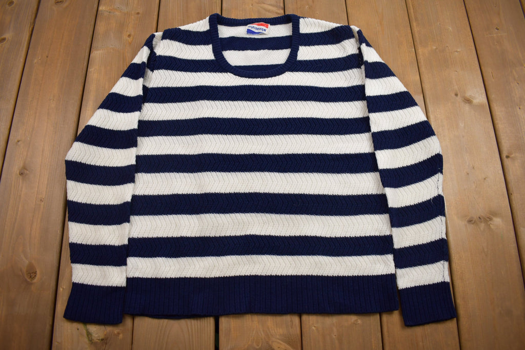 Vintage 1980s Knitted Braidburn Striped Crewneck Sweater
