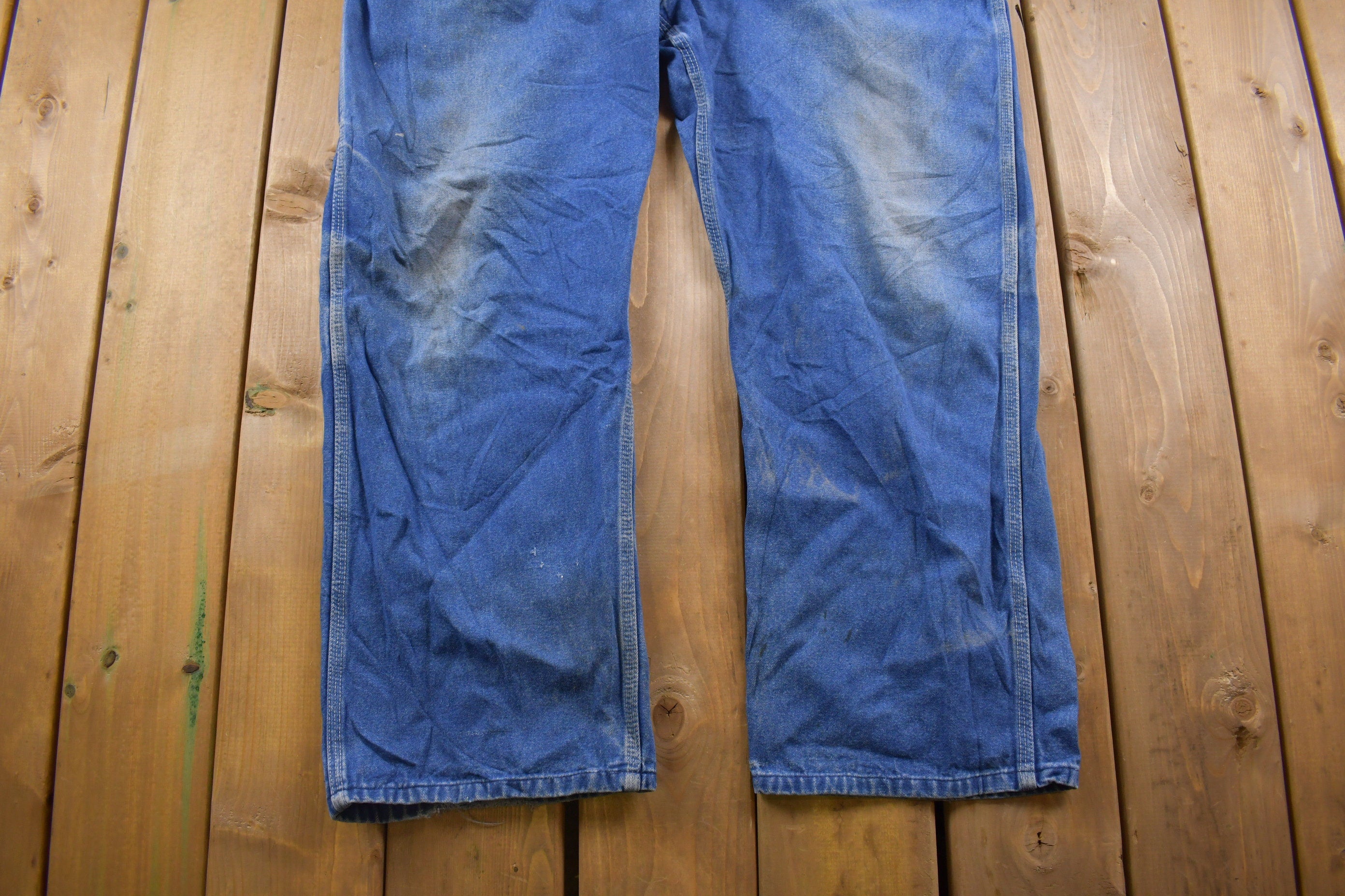 Vintage 1990s Big Smith Blue Denim Jean Overalls Size 44 x 28