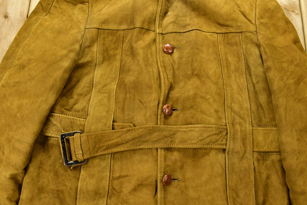 Vintage 1980s Cresco Suede Leather Jacket Size 42