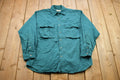Vintage 1990s Blank Green Button Up Shirt
