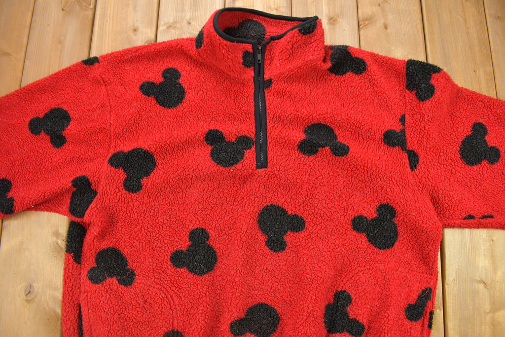 Vintage 1990s Mickey Mouse All Over Print Fleece Sweater