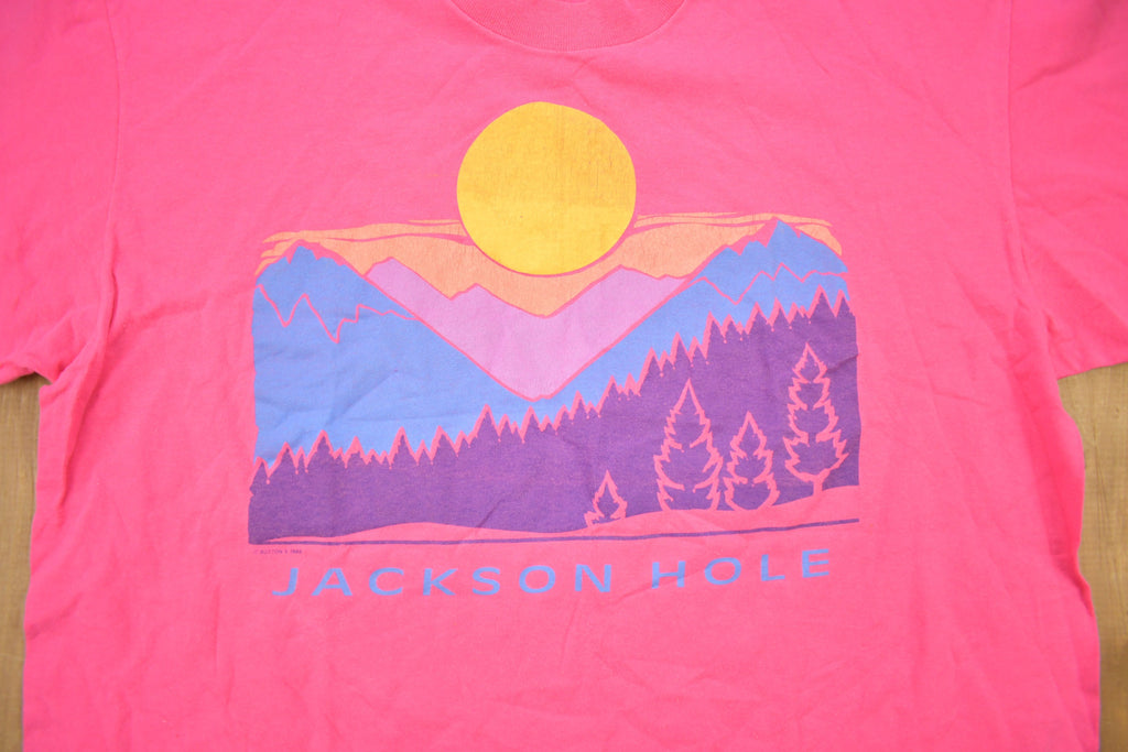 Vintage 1988 Jackson Hole Wyoming Graphic Souvenir T Shirt