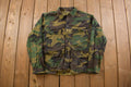 Vintage 1990s Military Woodland Camouflage Cold Weather Field Jacket