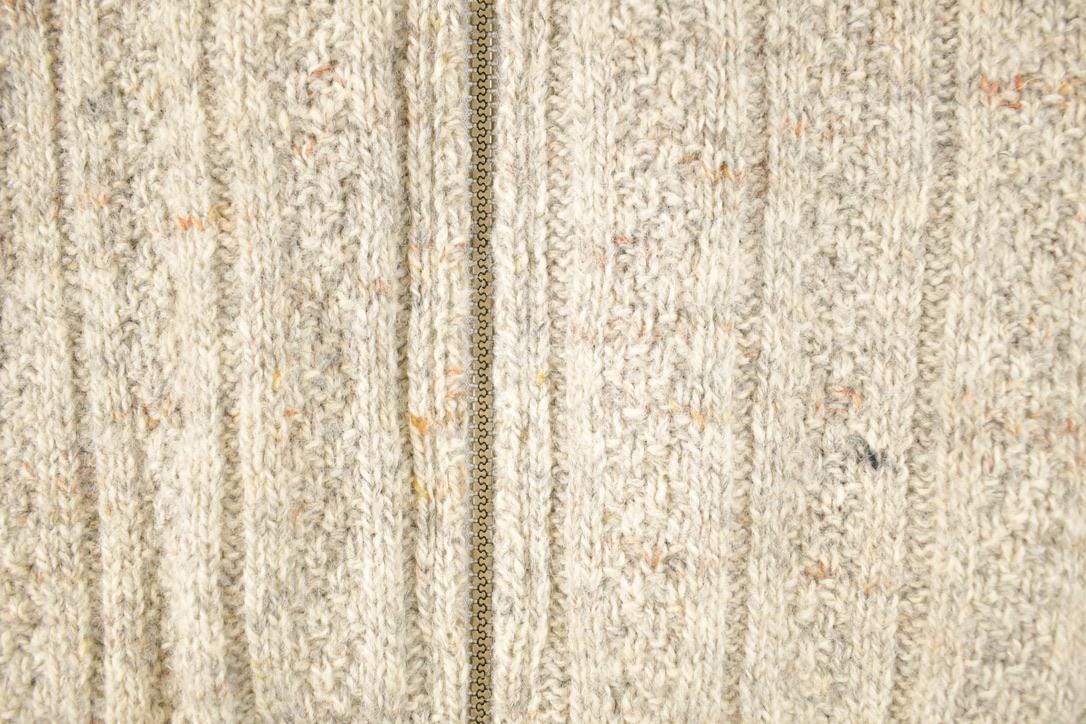 Vintage 1990s Pendleton Wool Cable Knit Zip Up Crewneck Sweater Men's XXL