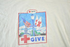 Vintage 1990s American Red Cross Give Blood Souvenir Single Stitch Graphic Print T-Shirt Made In USA