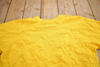 Vintage 1980s Hanes Herway Blank Yellow Raglan Crewneck Sweatshirt