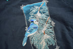 Vintage 1990s Embroidered Blue Jay Bird Theme Collared Sweater  Grandma Sweater  Made In USA