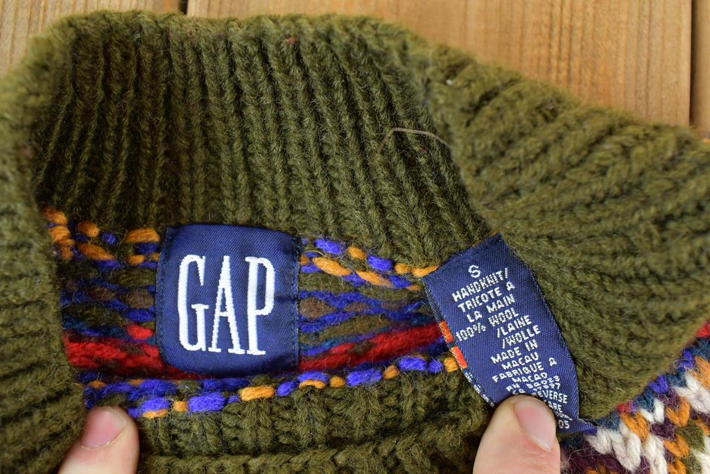 Vintage Y2K Gap Fall Theme AOP Knit Crewneck Sweater