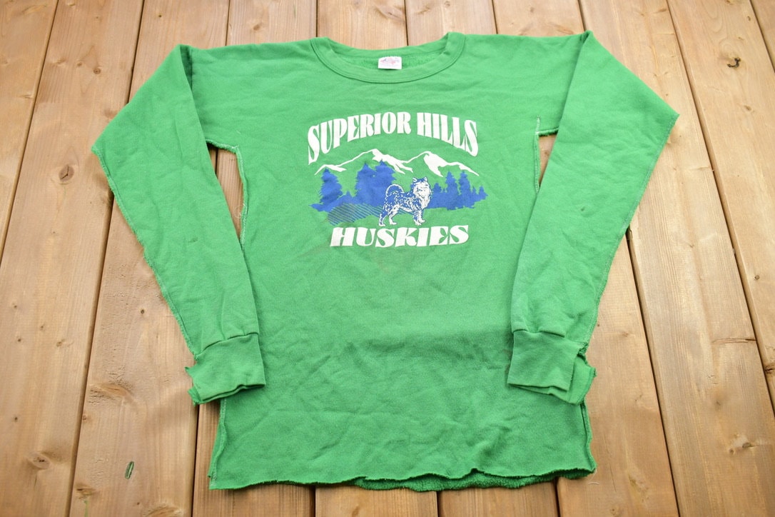 Vintage 1970s Superior Hills Huskies Crewneck Sweatshirt