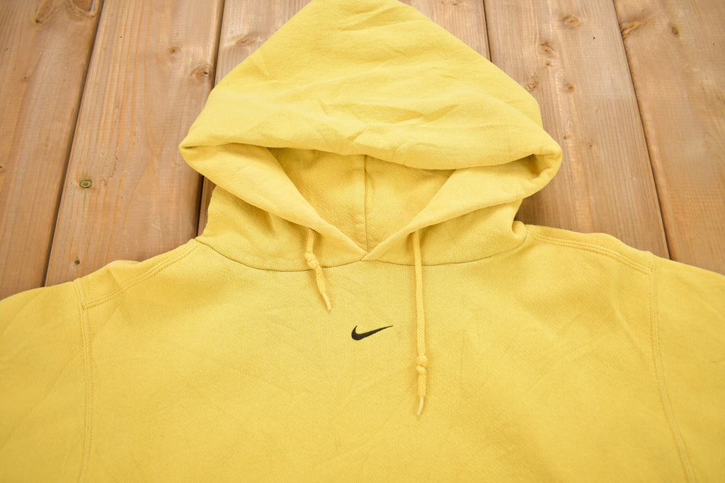 Vintage 1990s Yellow Nike Center Swoosh Hoodie