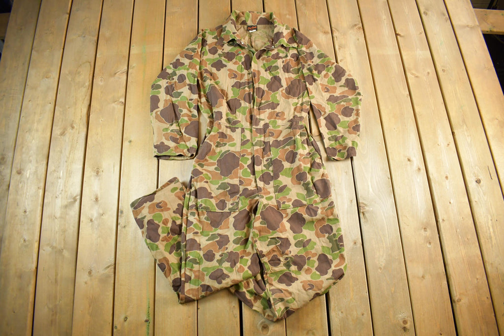Vintage 1970s Ostling Camo Hunting Coveralls Men's 33 x 27
