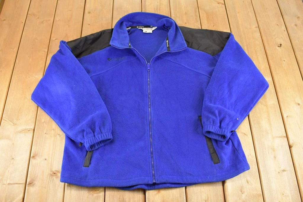 Vintage 1990s Columbia Fleece Sweater Men's XL / Outdoorsman / 90s Outdoorsman Sweater / Fleece Hiking Zip up