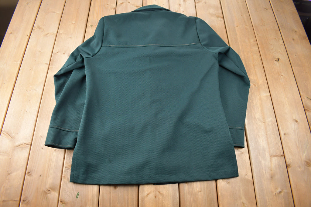 Vintage 1970s Levi's Panatela Tops Western Style Dark Green Button Up Shirt Made in USA Size XL