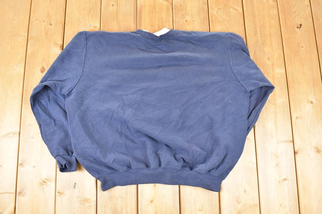 Vintage 1990s Top Stitch 3 Owl Embroidered Double Collar Crewneck Sweatshirt Men's XL Boxy