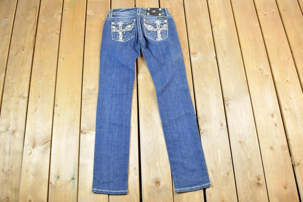 Vintage Y2K Miss Me Bedazzled Low Rise Jeans Size 26x31