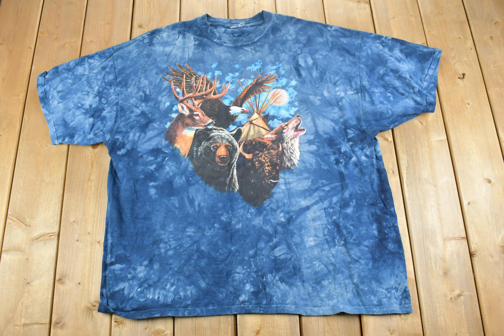 Vintage 1990s Nature Theme Bear Moose Wolf Graphic T-Shirt