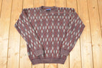 Vintage 1990s Jantzen Abstract Knit Crewneck Sweater Men's L