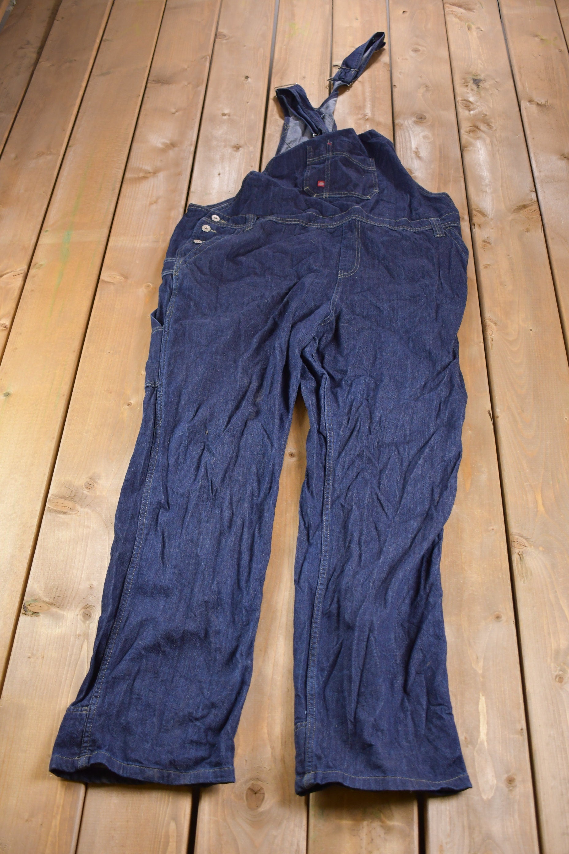 Vintage 1990s Dickies Denim Overalls Size 44 x 32 / Vintage Overalls / Streetwear / Vintage Workwear / Outdoorsman / Essentials