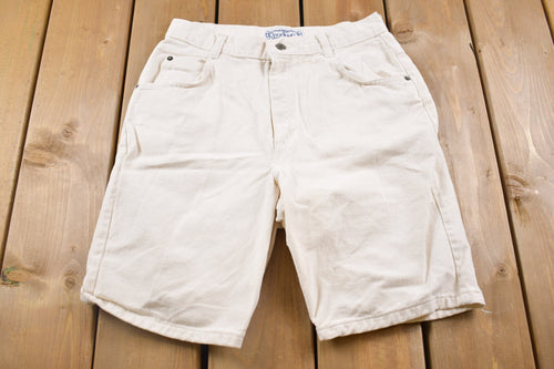 Vintage 1990s Bonjour White Jean Shorts 28 x 9 / 90s Shorts / Streetwear Fashion / Bottoms / Light Wash / Vintage Jeans/ Jorts