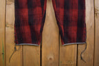 1980s Vintage Red & Black Plaid Wool Trousers 38 x 25