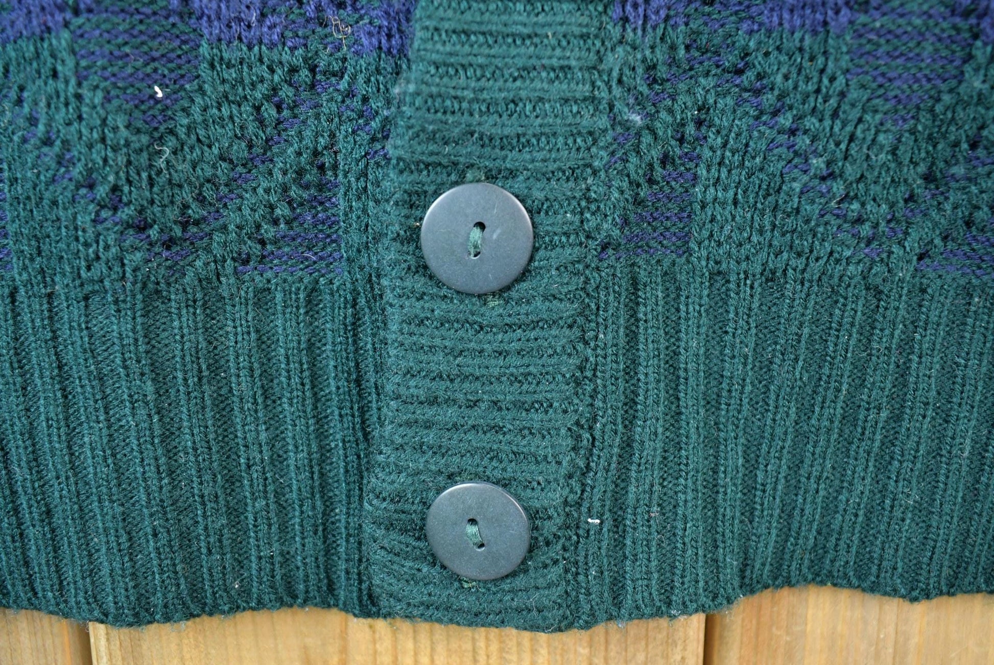 Vintage 1990s Campus Quarter Button Knit Cardigan Sweater
