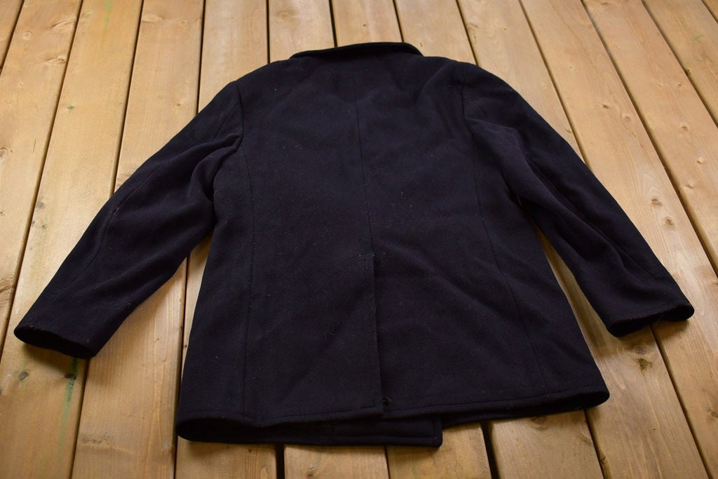 1960s Vintage Navy 100% Wool Button Up Jacket