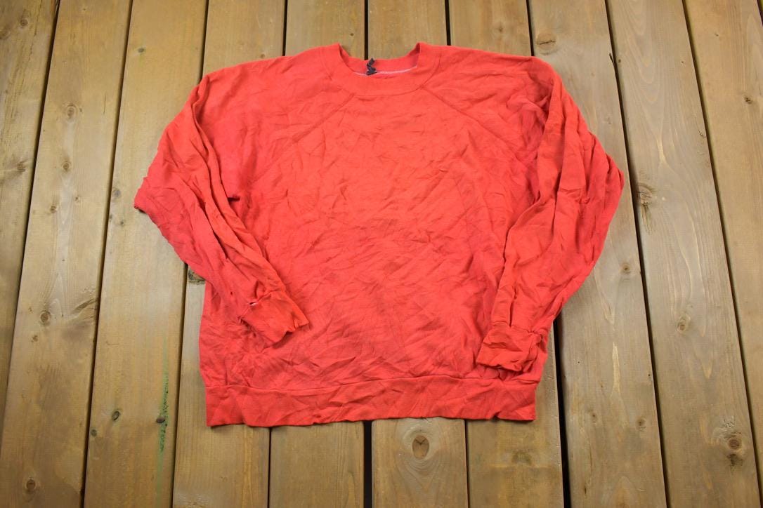 Vintage 1990s Blank Red Crewneck Sweatshirt