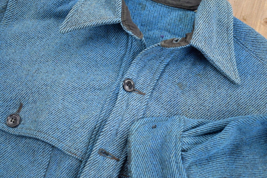 Vintage 1970s Button Up Wool Shacket / 1970s Button Up / Vintage Flannel / True Vintage / Heavy Wool