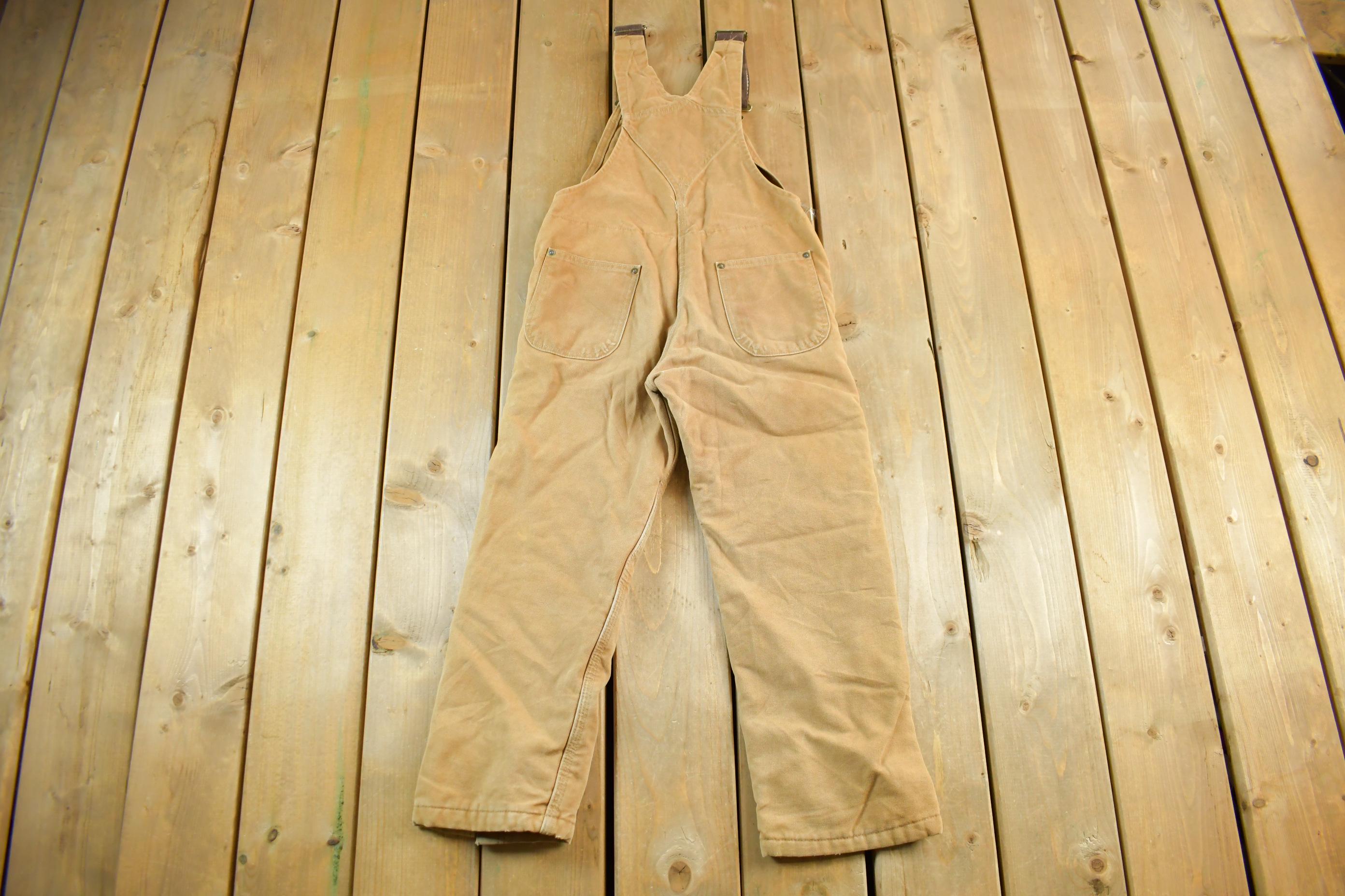 Vintage 1990s Carhartt Double Knee Canvas Overalls Youth Size 30 x 23