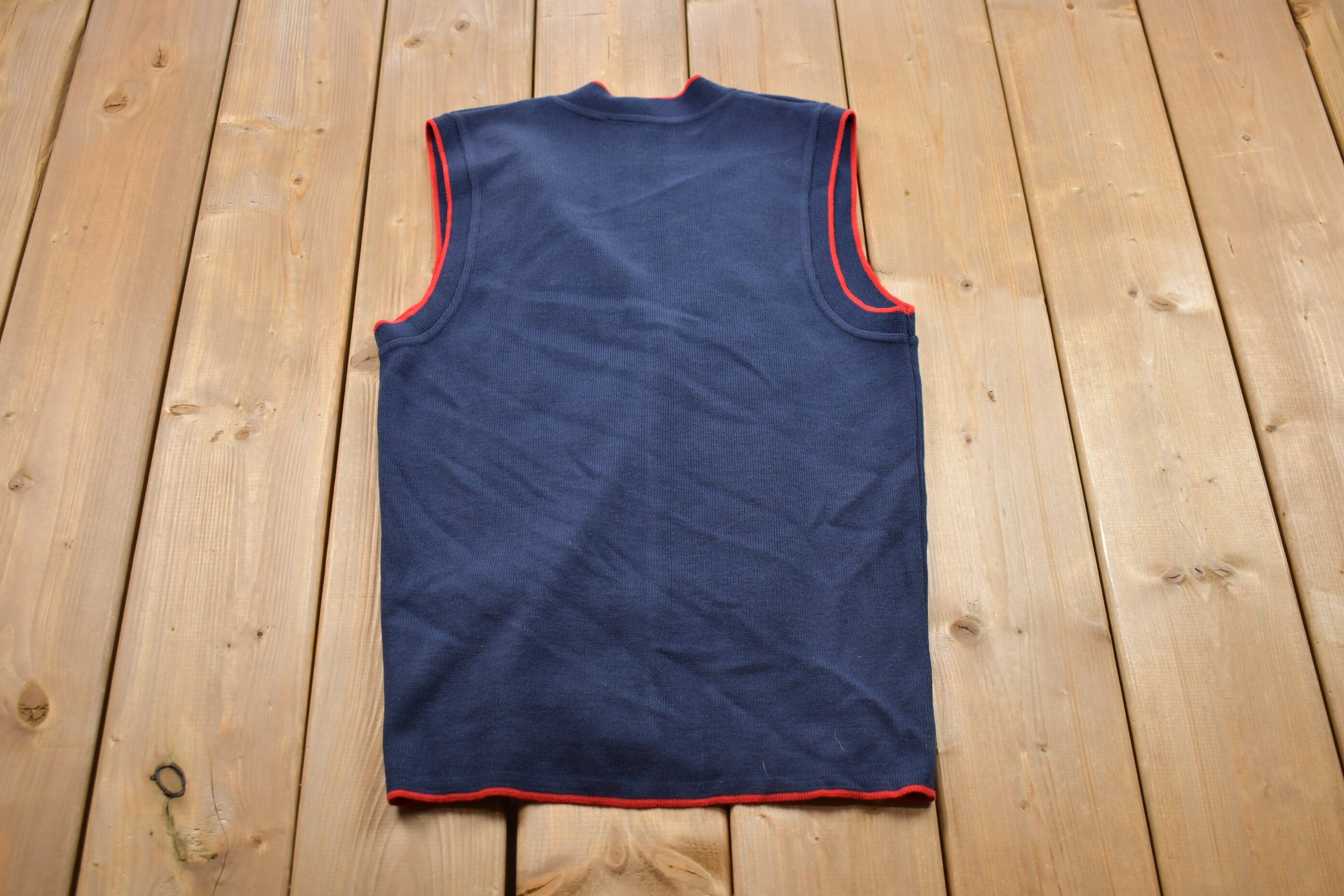 Vintage 1990s Canada Post Knitted Cardigan Sweater Vest