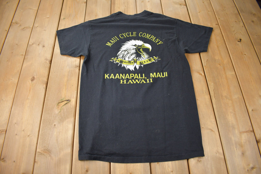 Vintage 1991 Harley Davidson Maui Cycle Company Kaanapali Single Stitch 3D Emblem T-Shirt Made In USA