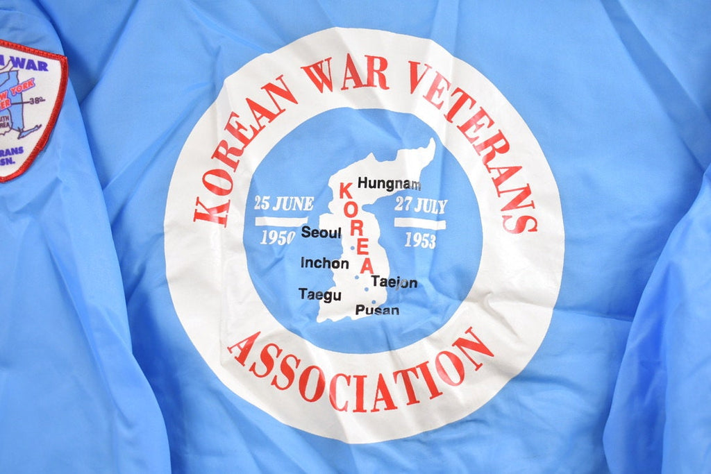 Vintage 1990s Holloway Korean War Veterans Satin Bomber Jacket