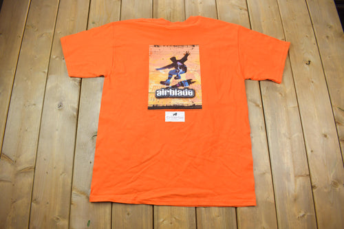 Vintage 2001 Namco Airblade Video Game Promo Graphic T-Shirt / Orange / Size Large / Gamer Tee