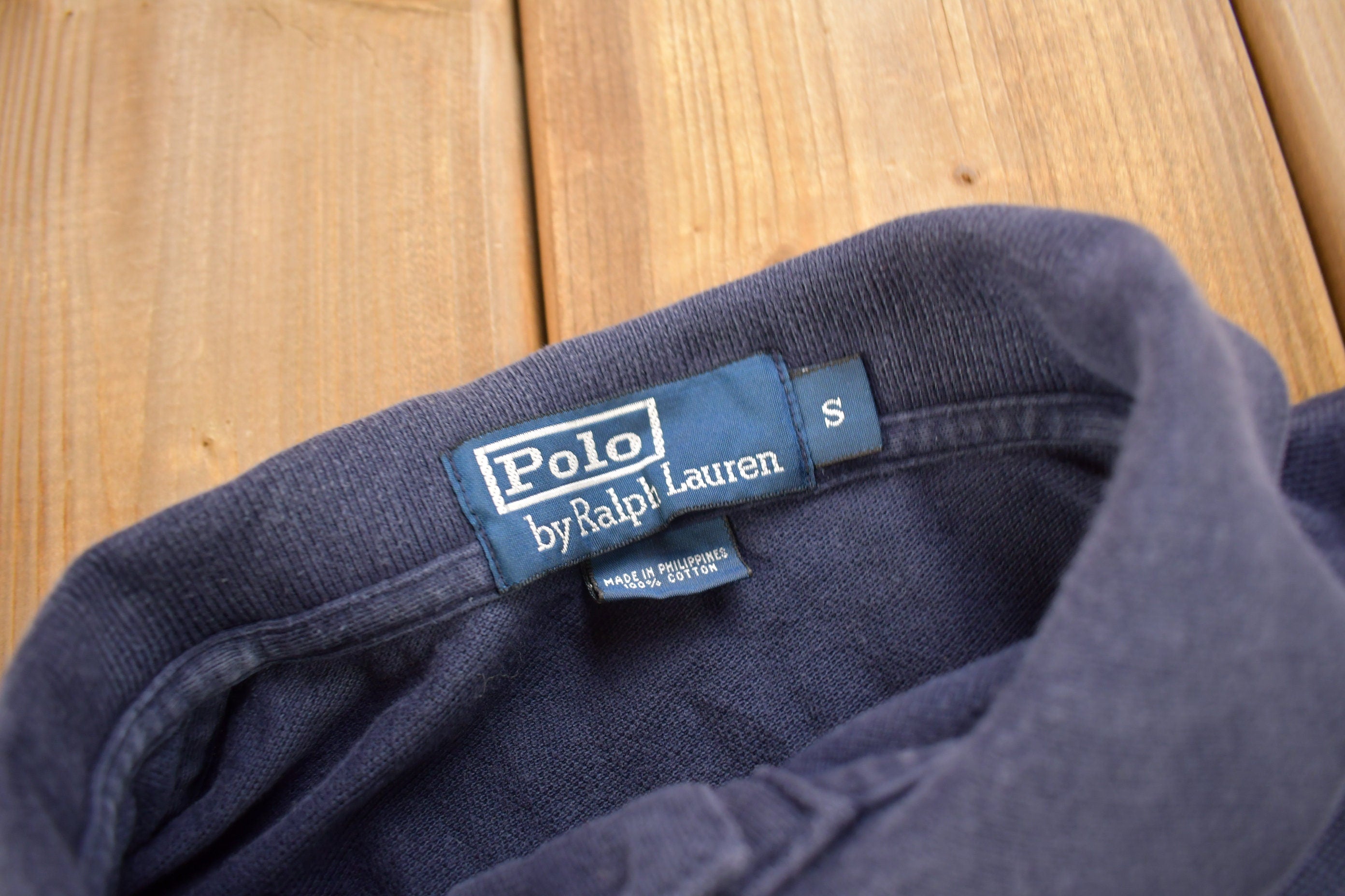 Vintage 1990s Polo Ralph Lauren Quarter Button Blue Shirt
