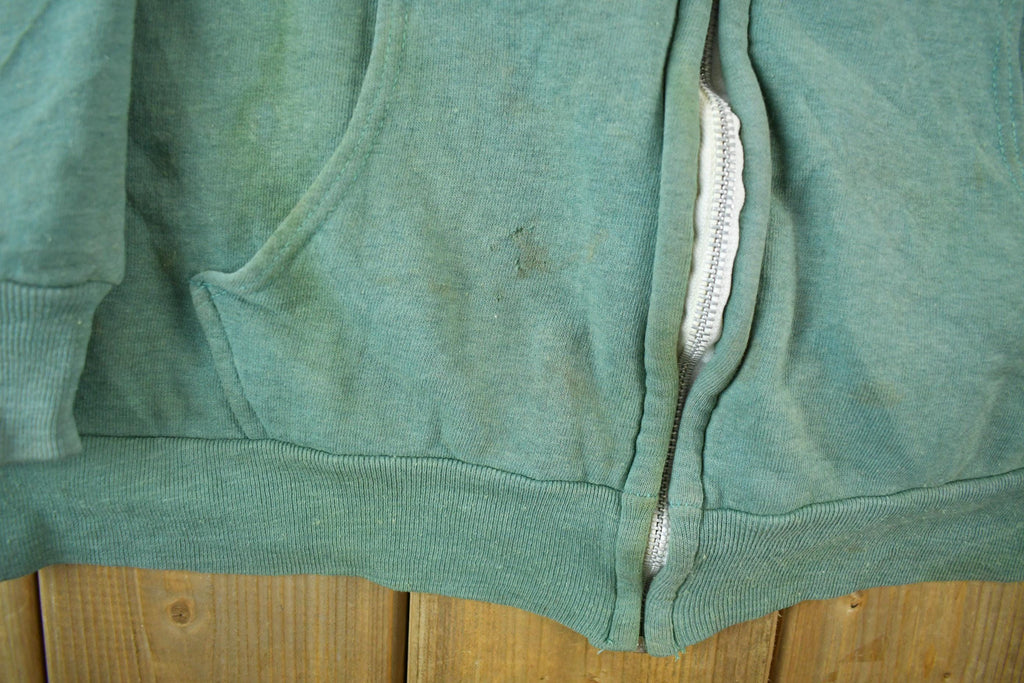 Vintage 1980s McGregor Competitors Thermal Lined Full Zip Blank Hoodie Men's Small  80s Hoodie  Sun Faded  Blank  Heavyweight