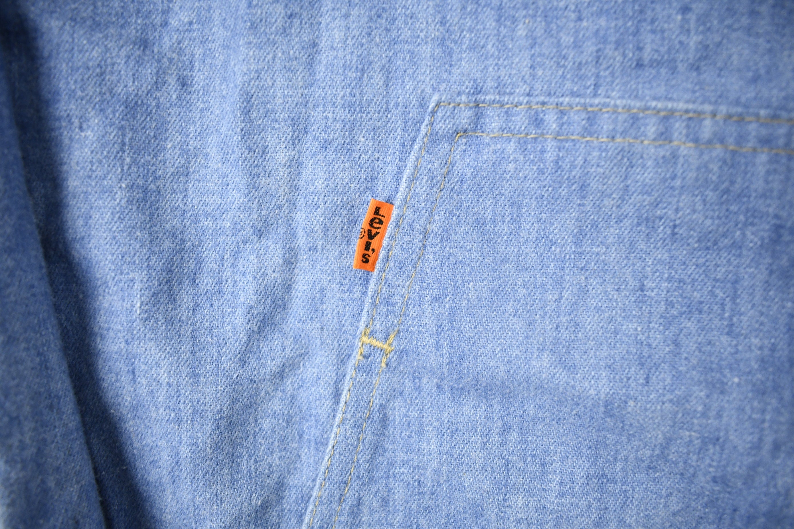 Vintage 1970s Levi's Orange Tab Denim Zip Up Jacket
