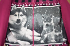 Vintage 1990s Classic Editions Wolf Theme Fleece Sweater /