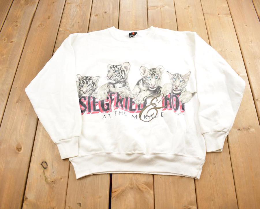 Vintage 1990s Siegfried & Roy At The Mirage Crewneck Sweatshirt Made In USA