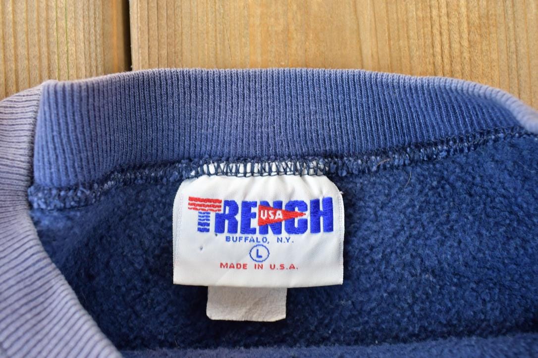 Vintage 1990s Trench Cross Grain Blank Crewneck Sweatshirt  90s Crewneck  Streetwear