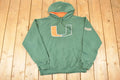 Vintage 1990s Miami Hurricanes Embroidered University Hoodie Sweater Mens L