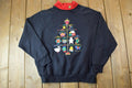 Vintage 1990s Christmas Tree Double Collar Crew Neck Sweater