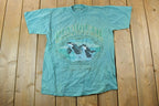 Vintage 1990s Orca Whale Plymouth Massachusetts Souvenir T-Shirt