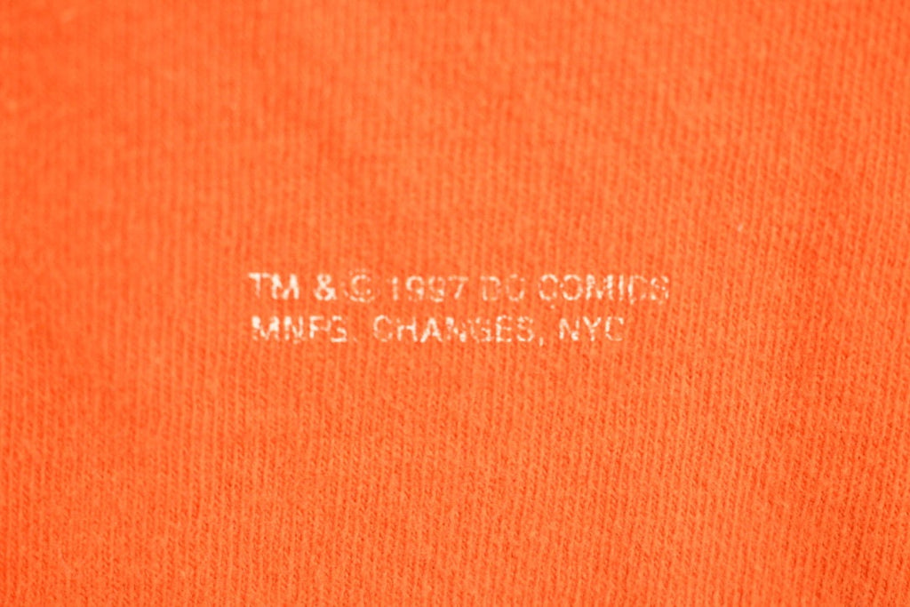 Vintage 1990s Rare Orange Superman Graphic T Shirt