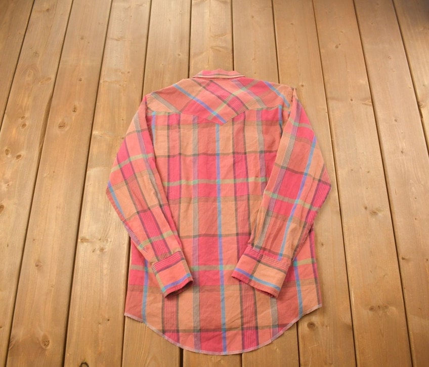 Vintage 1990s Wrangler Plaid Flannel Button Up Shirt