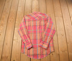 Vintage 1990s Wrangler Plaid Flannel Button Up Shirt